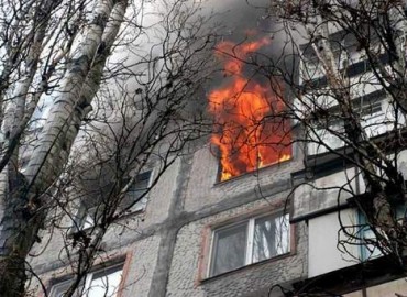 пожар в многоэтажном здании - фото - 1